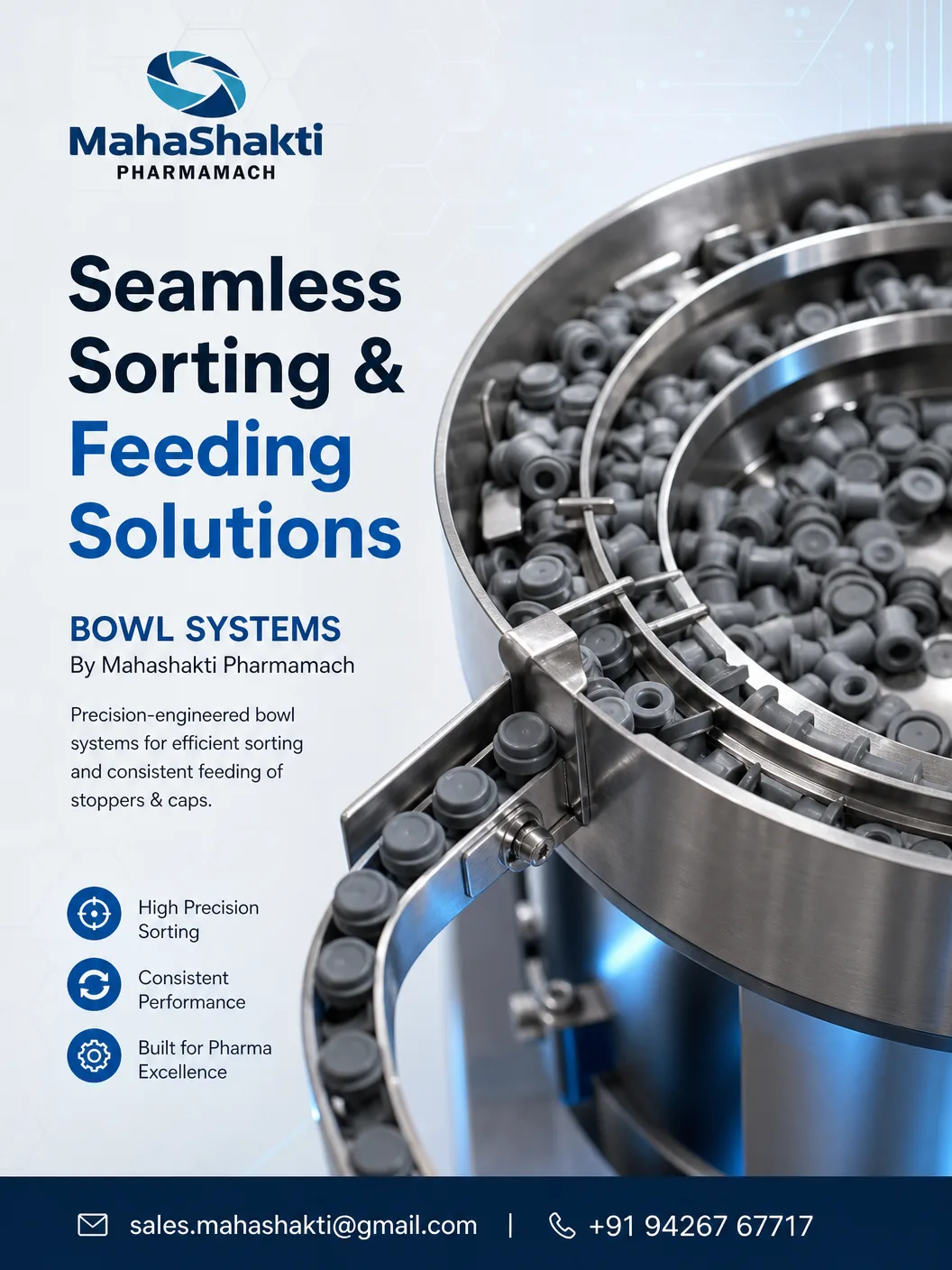 reliable bowl feeding systems for pharma